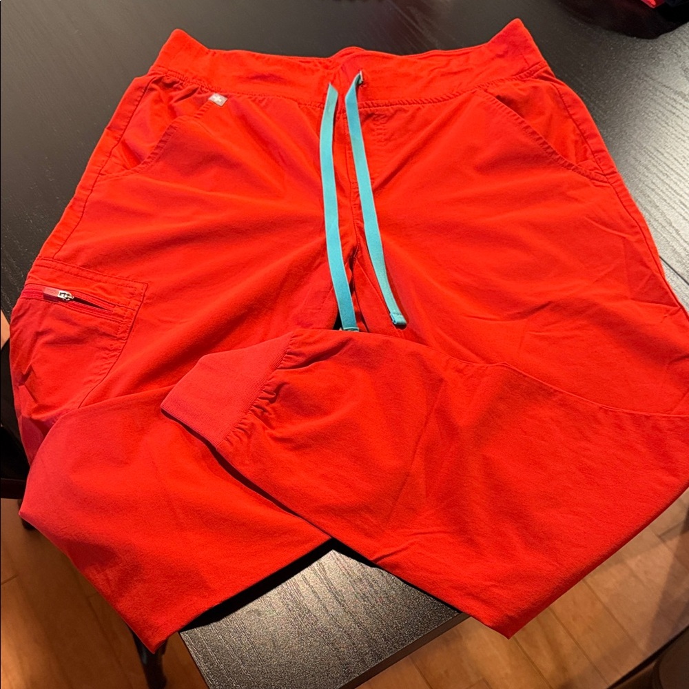 Figs Bright Red Jogger Scrub Pants